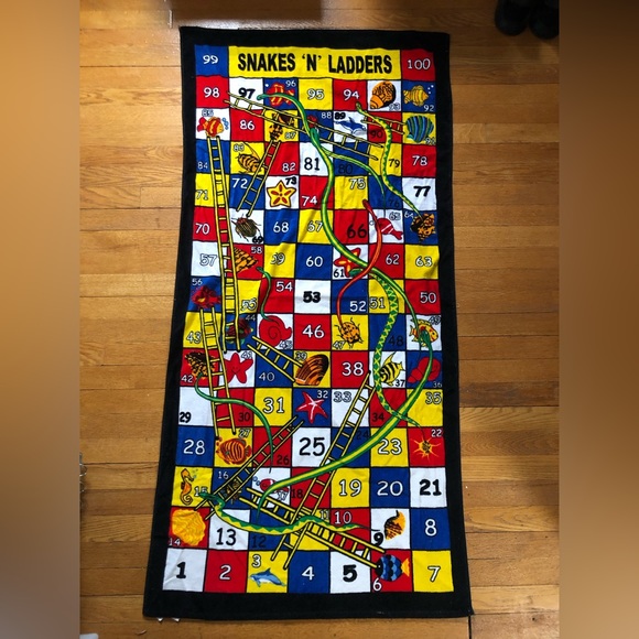 Vintage Snakes & Ladders Beach Towel - Picture 2 of 4